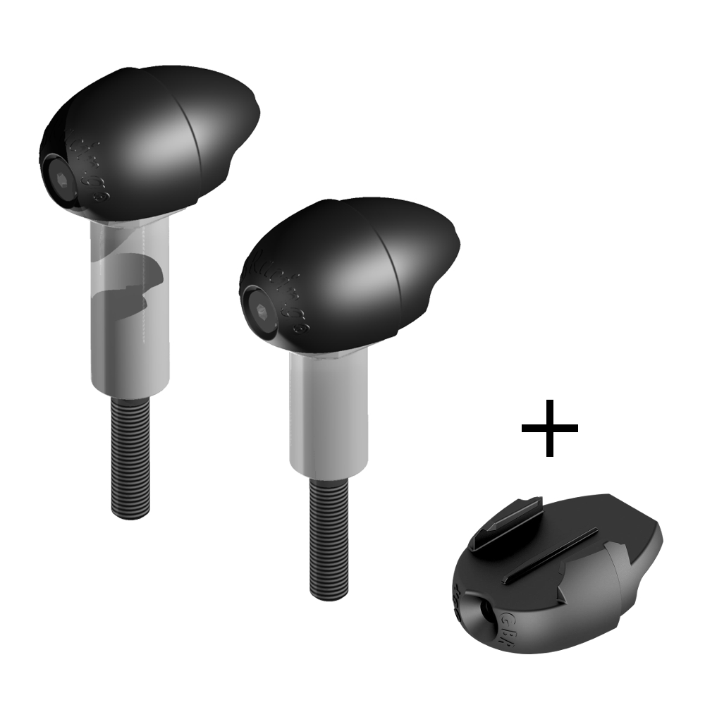 [FS-R6-2006-S-GPR] GBRacing Street Bullet Frame Sliders for Yamaha YZF-R6 GoPro™ Camera Mount bundle