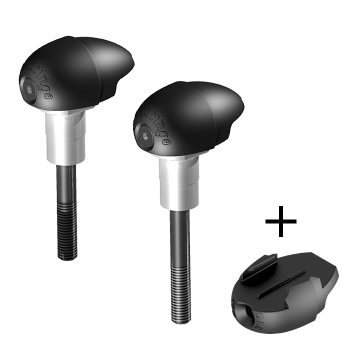 [FS-V4R-2011-S-GPR] GBRacing Street Bullet Frame Sliders for Aprilia Tuono V4 GoPro™ Camera Mount bundle