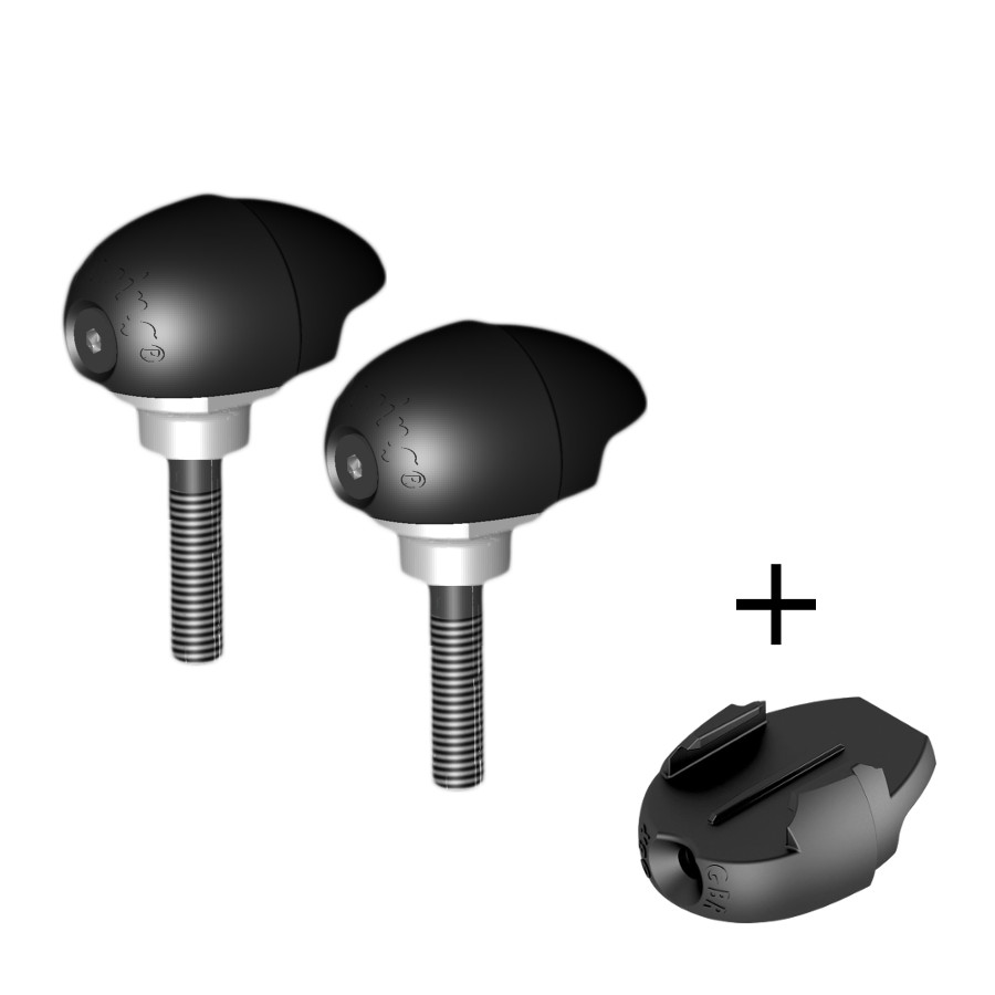 [FS-CBR1000-2008-R-GPR] GBRacing Race Bullet Frame Sliders for Honda CBR1000RR GoPro™ Camera Mount bundle
