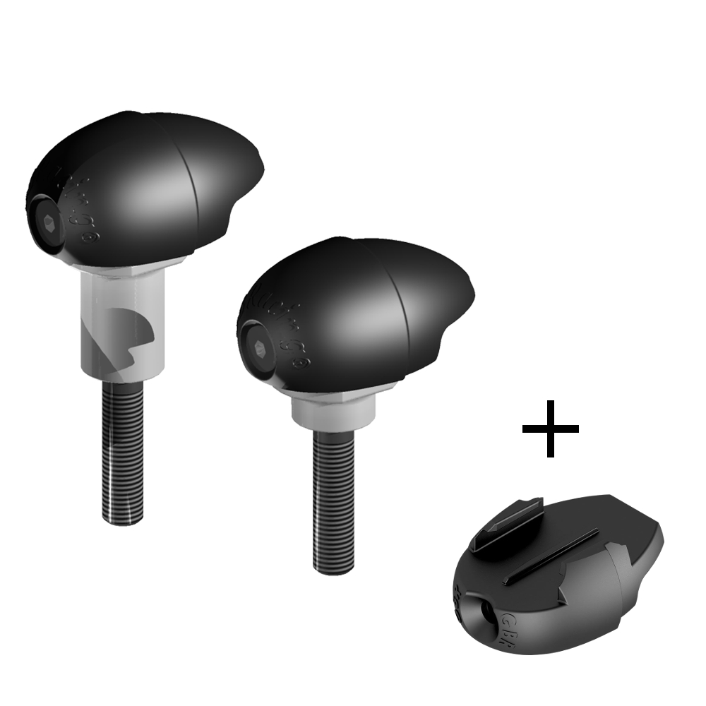 GBRacing Street Bullet Frame Sliders for Yamaha YZF-R1 MT-10 GoPro™ Camera Mount bundle