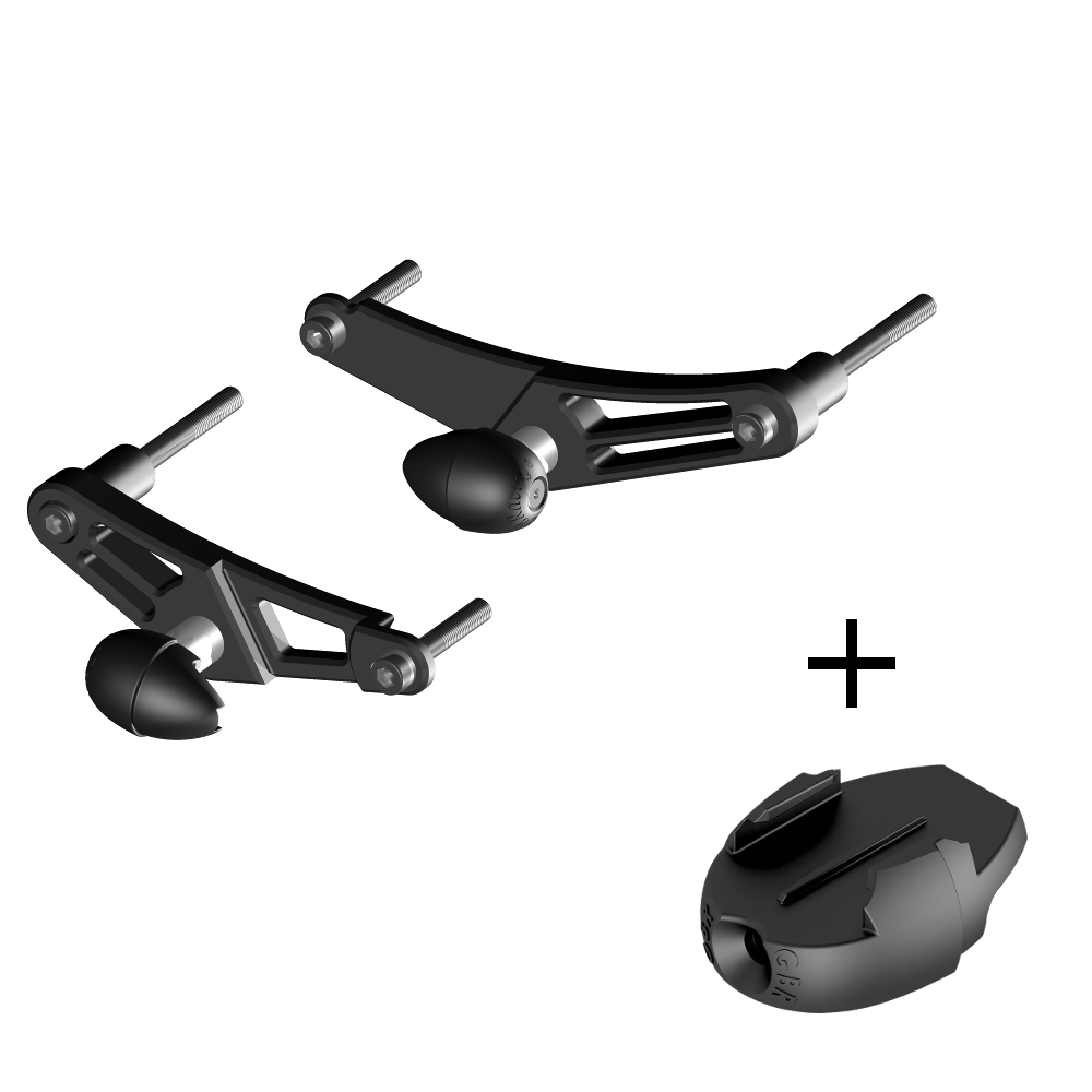 [FS-675-2006-CS-R-GPR] GBRacing Race Bullet Frame Sliders for Triumph Daytona 675 Street Triple GoPro™ Camera Mount bundle