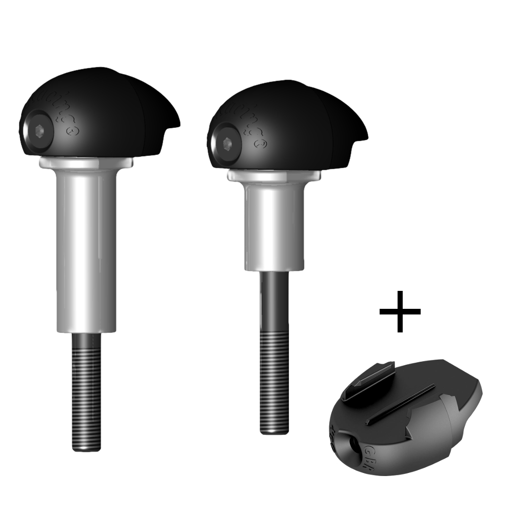 [FS-ZX6-2009-R-GPR] GBRacing Race Bullet Frame Sliders for Kawasaki ZX-6R GoPro™ Camera Mount bundle